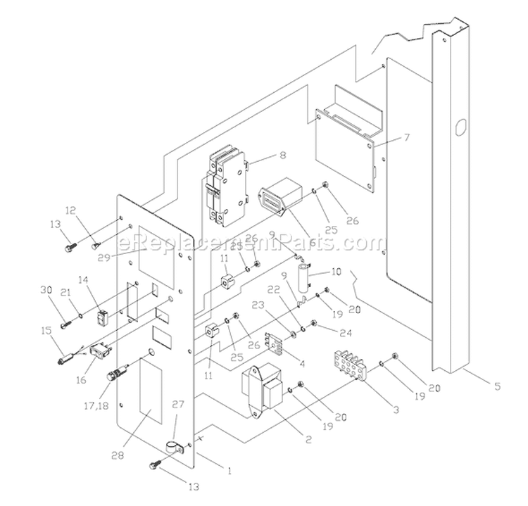 Page B Diagram and Parts List for 1815-0  Briggs and Stratton Generator